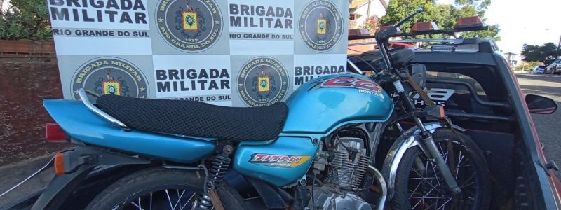 Motocicleta foi recuperada pela Brigada Militar